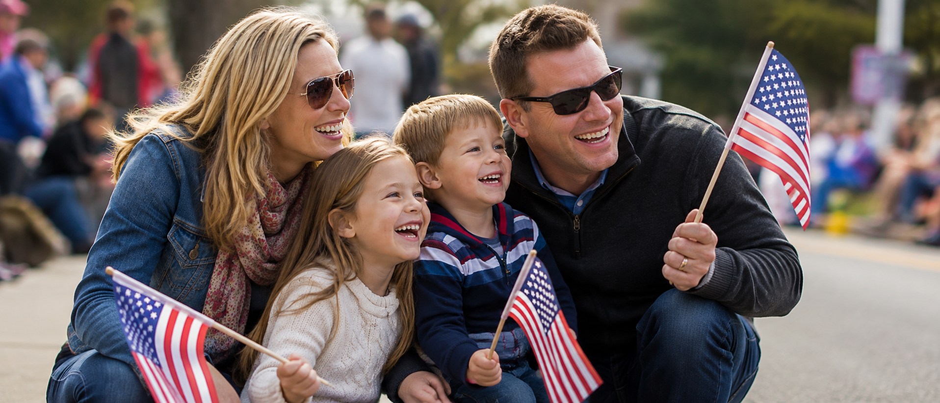 Family enjoying a community event